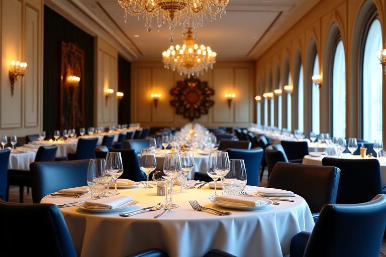 Sala elegante del ristorante Il Convivio con tavoli apparecchiati